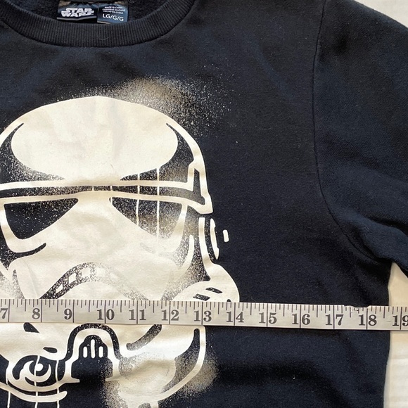 STAR WARS Sweatshirt Kids Boys Youth Large StormTrooper Glow in The Dark Black - Picture 4 of 5